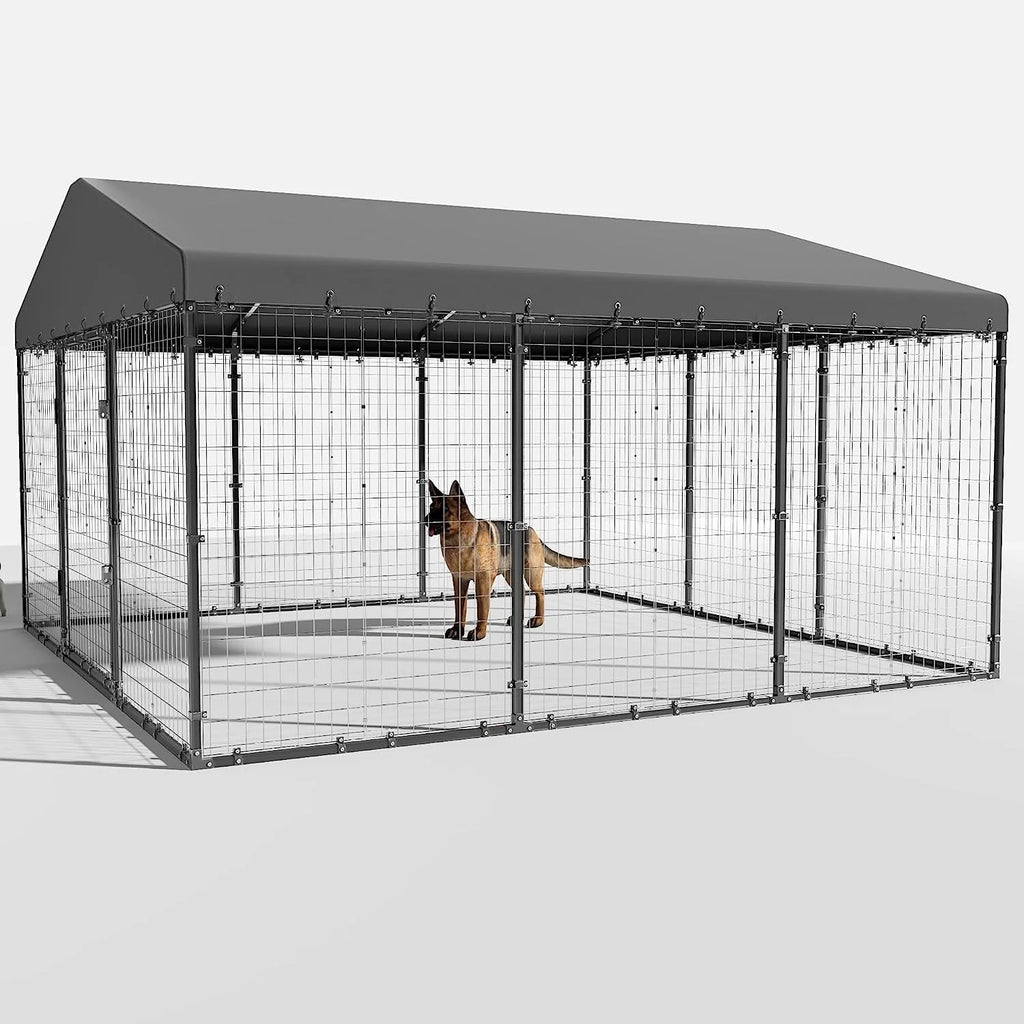 Large Heavy Duty Galvanized Steel Outdoor Dog Kennel S51350