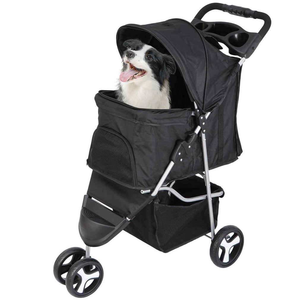 3 Wheel Foldable Pet Stroller with Storage Basket Z24538