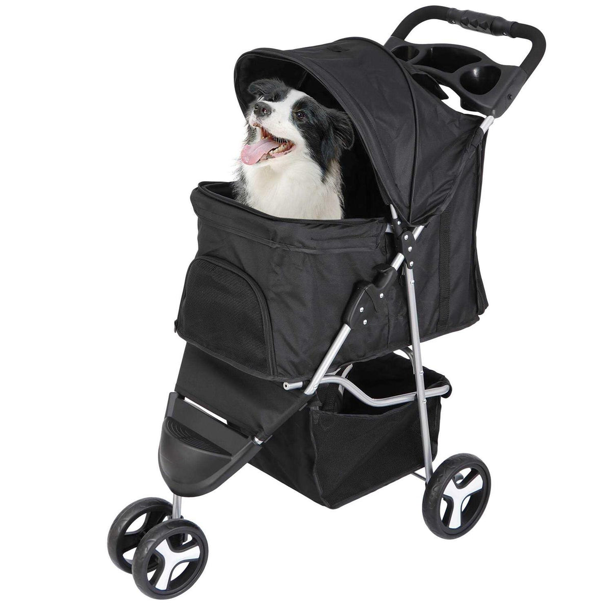 3 Wheel Foldable Pet Stroller with Storage Basket Z24538