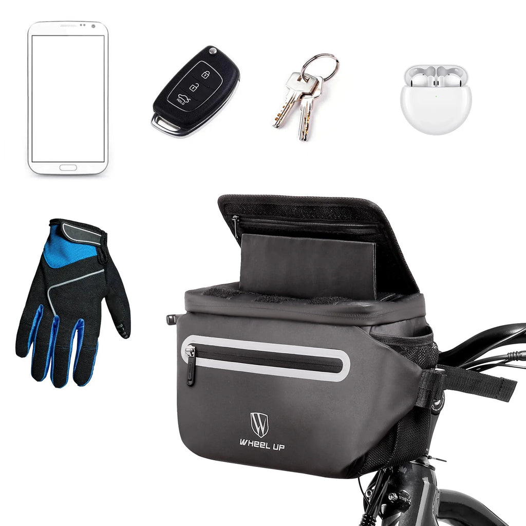 Bike Handlebar Bag with Foldable Touchscreen Phone Holder I4592