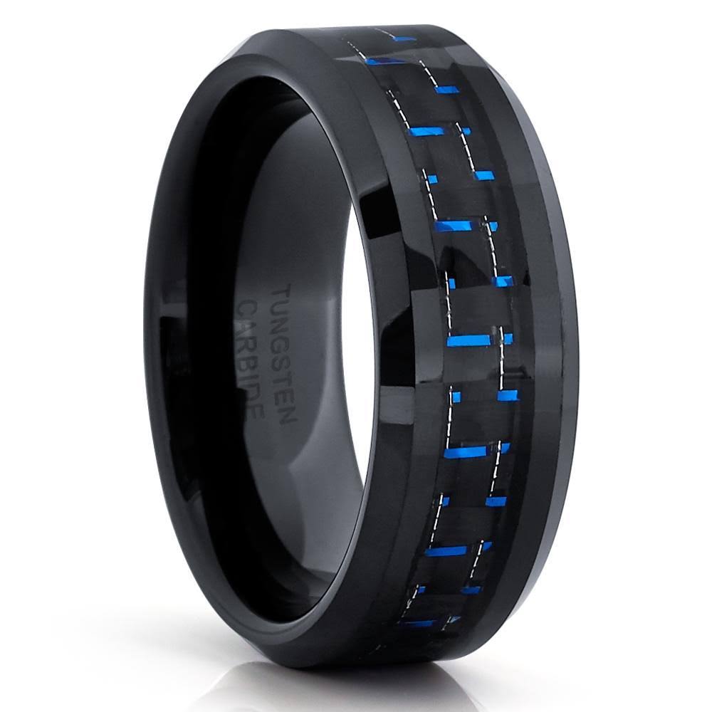 Black Tungsten Carbide Ring 8mm B7922
