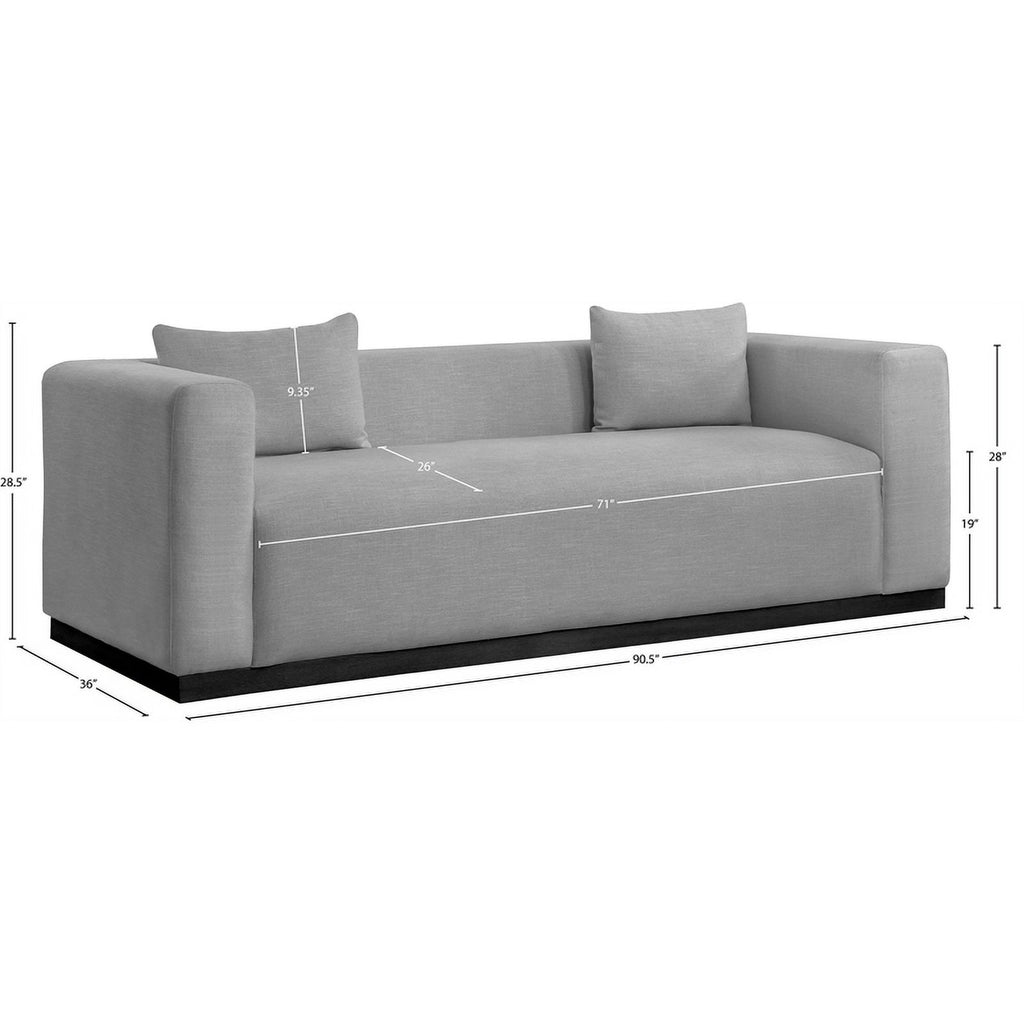 Grey Linen Textured Fabric Sofa C9430