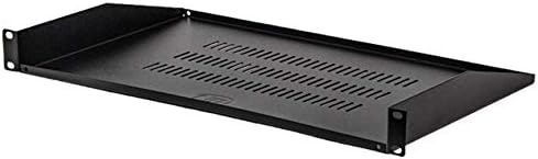 1U 19-Inch Vented Rack Mount Cantilever Server Cabinet Shelf 10.5-Inch Deep Black 5-Pack H38608