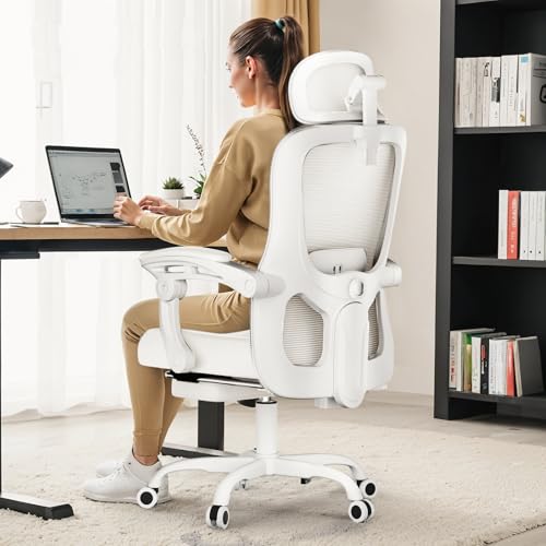Ergonomic High-Back Mesh Office Chair with Footrest R554843